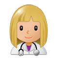 Emoji 👩🏼‍⚕️ Operatrice Sanitaria: Carnagione Abbastanza Chiara su Samsung Experience 9.1.