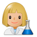 Emoji 👩🏼‍🔬 Scienziata: Carnagione Abbastanza Chiara su Samsung Experience 9.1.