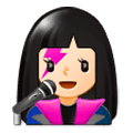 👩🏻‍🎤 Emoji Cantante Mujer: Tono De Piel Claro en Samsung Experience 9.1.