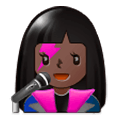 👩🏿‍🎤 Emoji Cantante Mujer: Tono De Piel Oscuro en Samsung Experience 9.1.
