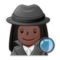 🕵🏿‍♀️ Emoji Detective Mujer: Tono De Piel Oscuro en Samsung Experience 9.1.