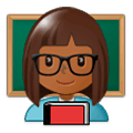 👩🏾‍🏫 Emoji Professora: Pele Morena Escura na Samsung Experience 9.1.