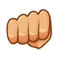 👊🏼 Emoji Puño Cerrado: Tono De Piel Claro Medio en Samsung Experience 9.1.