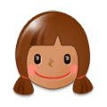 👧🏽 Emoji Mädchen: mittlere Hautfarbe Samsung Experience 9.1.