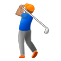 🏌🏽 Emoji Golfer(in): mittlere Hautfarbe Samsung Experience 9.1.