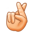 🤞🏻 Emoji Hand mit gekreuzten Fingern: helle Hautfarbe Samsung Experience 9.1.