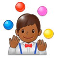 🤹🏾 Emoji Jongleur(in): mitteldunkle Hautfarbe Samsung Experience 9.1.