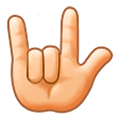 Emoji 🤟🏻 Gesto Ti Amo: Carnagione Chiara su Samsung Experience 9.1.