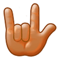 Emoji 🤟🏽 Gesto Ti Amo: Carnagione Olivastra su Samsung Experience 9.1.