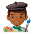 👨🏾‍🎨 Emoji Artista Plástico: Pele Morena Escura na Samsung Experience 9.1.