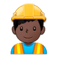 👷🏿‍♂️ Emoji Obrero Hombre: Tono De Piel Oscuro en Samsung Experience 9.1.
