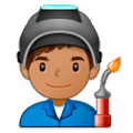 Emoji 👨🏽‍🏭 Operaio: Carnagione Olivastra su Samsung Experience 9.1.