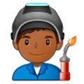 👨🏾‍🏭 Emoji Operário: Pele Morena Escura na Samsung Experience 9.1.