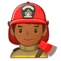 👨🏾‍🚒 Emoji Bombeiro: Pele Morena Escura na Samsung Experience 9.1.