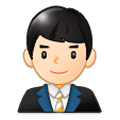 👨🏻‍💼 Emoji Oficinista Hombre: Tono De Piel Claro en Samsung Experience 9.1.