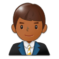 👨🏾‍💼 Emoji Oficinista Hombre: Tono De Piel Oscuro Medio en Samsung Experience 9.1.