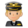 👨🏼‍✈️ Emoji Piloto De Avião Homem: Pele Morena Clara na Samsung Experience 9.1.