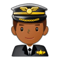👨🏾‍✈️ Emoji Piloto De Avião Homem: Pele Morena Escura na Samsung Experience 9.1.