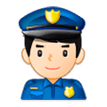 👮🏻‍♂️ Emoji Agente De Policía Hombre: Tono De Piel Claro en Samsung Experience 9.1.