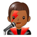 👨🏾‍🎤 Emoji Cantante Hombre: Tono De Piel Oscuro Medio en Samsung Experience 9.1.