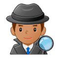 🕵🏽‍♂️ Emoji Detetive Homem: Pele Morena na Samsung Experience 9.1.