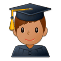 👨🏽‍🎓 Emoji Estudiante Hombre: Tono De Piel Medio en Samsung Experience 9.1.