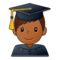 👨🏾‍🎓 Emoji Estudante: Pele Morena Escura na Samsung Experience 9.1.
