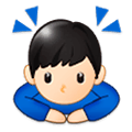 Emoji 🙇🏻‍♂️ Uomo Che Fa Inchino Profondo: Carnagione Chiara su Samsung Experience 9.1.