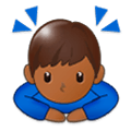 Emoji 🙇🏾‍♂️ Uomo Che Fa Inchino Profondo: Carnagione Abbastanza Scura su Samsung Experience 9.1.