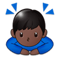 Emoji 🙇🏿‍♂️ Uomo Che Fa Inchino Profondo: Carnagione Scura su Samsung Experience 9.1.