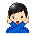 Emoji 🙅🏻‍♂️ Uomo Con Gesto Di Rifiuto: Carnagione Chiara su Samsung Experience 9.1.