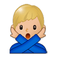 Emoji 🙅🏼‍♂️ Uomo Con Gesto Di Rifiuto: Carnagione Abbastanza Chiara su Samsung Experience 9.1.