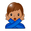 Emoji 🙅🏽‍♂️ Uomo Con Gesto Di Rifiuto: Carnagione Olivastra su Samsung Experience 9.1.