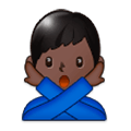 🙅🏿‍♂️ Emoji Mann mit überkreuzten Armen: dunkle Hautfarbe Samsung Experience 9.1.