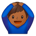 🙆🏾‍♂️ Emoji Homem Fazendo Gesto De «OK»: Pele Morena Escura na Samsung Experience 9.1.