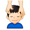 💆🏻‍♂️ Emoji Mann, der eine Kopfmassage bekommt: helle Hautfarbe Samsung Experience 9.1.