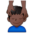 💆🏿‍♂️ Emoji Mann, der eine Kopfmassage bekommt: dunkle Hautfarbe Samsung Experience 9.1.