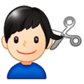 Émoji 💇🏻‍♂️ Homme Qui Se Fait Couper Les Cheveux : Peau Claire sur Samsung Experience 9.1.