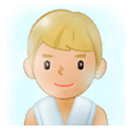 Emoji 🧖🏼‍♂️ Uomo In Sauna: Carnagione Abbastanza Chiara su Samsung Experience 9.1.