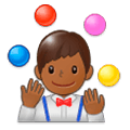 🤹🏾‍♂️ Emoji Homem Malabarista: Pele Morena Escura na Samsung Experience 9.1.