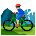 🚵🏼‍♂️ Emoji Mountainbiker: mittelhelle Hautfarbe Samsung Experience 9.1.