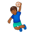 🤾🏾‍♂️ Emoji Jogador De Handebol: Pele Morena Escura na Samsung Experience 9.1.