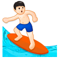 🏄🏻‍♂️ Emoji Hombre Haciendo Surf: Tono De Piel Claro en Samsung Experience 9.1.