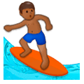 Émoji 🏄🏾‍♂️ Surfeur : Peau Mate sur Samsung Experience 9.1.