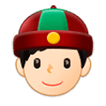 👲🏻 Emoji Mann mit chinesischem Hut: helle Hautfarbe Samsung Experience 9.1.