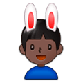 👯🏿‍♂️ Emoji Hombres Con Orejas De Conejo, Tono De Piel Oscuro en Samsung Experience 9.1.