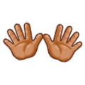 👐🏽 Emoji Manos Abiertas: Tono De Piel Medio en Samsung Experience 9.1.