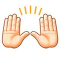 🙌🏻 Emoji Manos Levantadas Celebrando: Tono De Piel Claro en Samsung Experience 9.1.