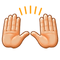 Emoji 🙌🏼 Mani Alzate: Carnagione Abbastanza Chiara su Samsung Experience 9.1.