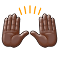 Émoji 🙌🏿 Mains Levées : Peau Foncée sur Samsung Experience 9.1.